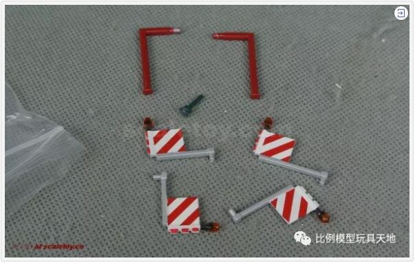 支撐腿，警示燈，警示牌等。